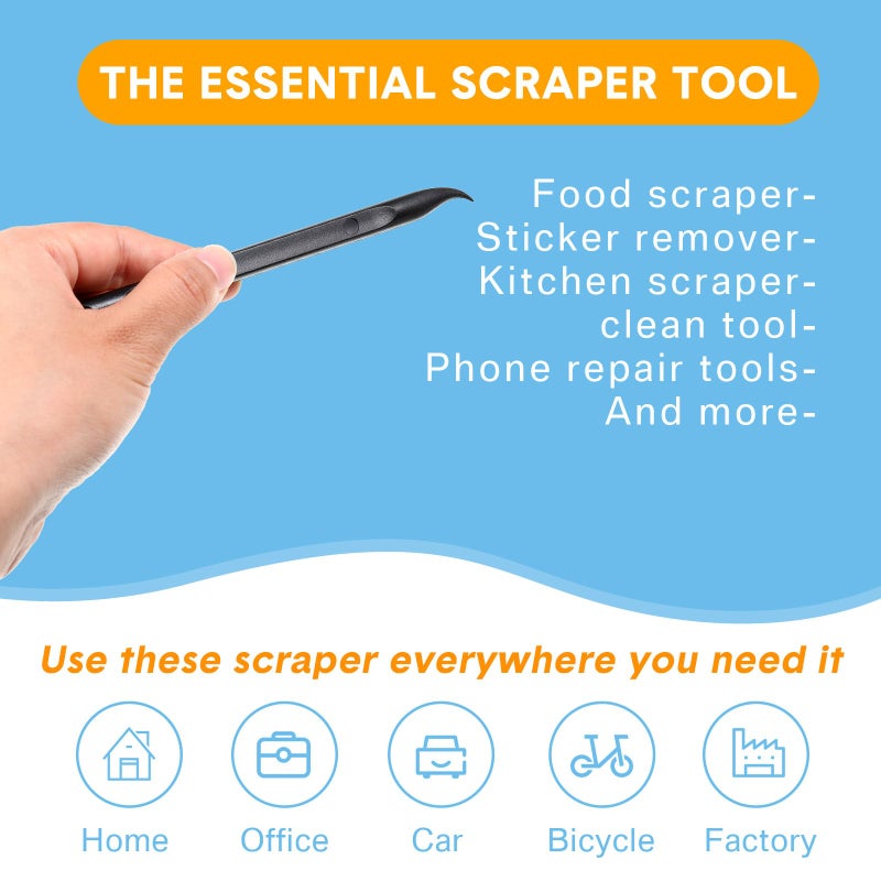 Honoson 9 Pieces Plastic Scraper Tool Scratch Free Crevice Cleaning Sticker Remover Tool Multipurpose Non Scratch Scrapers for Tight Spaces, Kitchen, Crevices, Auto Detailing, Paint - Image 4