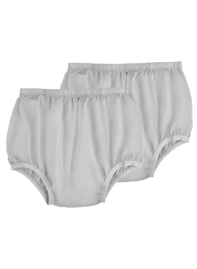 AQX Adult Leakproof Underwear for Incontinence, Washable Low Noise Reusable Adult Diaper Cover, Grey Plastic Pants Cover Unisex 2Pcs (3XL, Grey) - Image 1