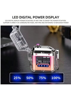 Oxi Emergency lighter and LED flashlight, with tight protective cover, rechargeable, digital power indicator and flameless, transparent, 5.5 * 5 cm  - Image 2