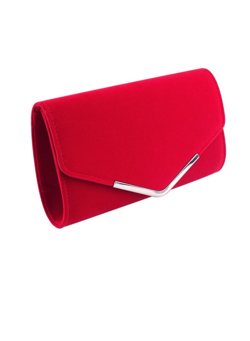 KASTWAVE Suede Clutch Bag, KASTWAVE Women Clutch Purse Evening Bag Prom Handbag With Detachable Chain for Wedding Velvet for Wedding Party Ladies