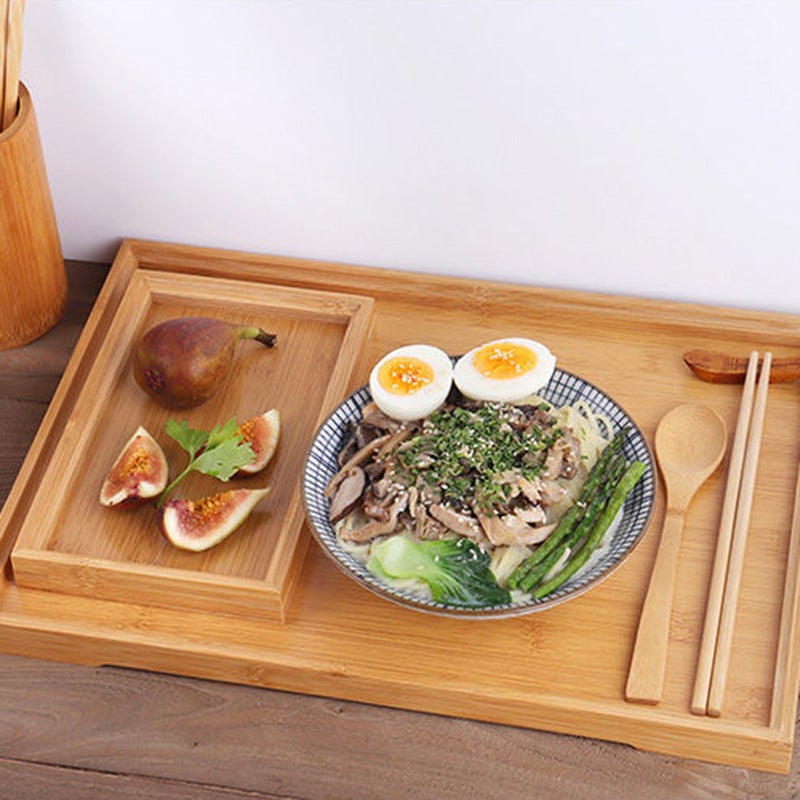 Bamboo Wooden Tray Rectangular Tea Cup With Handle El Restaurant Tray Binaural Pastry Bread Wooden Tray - Image 4