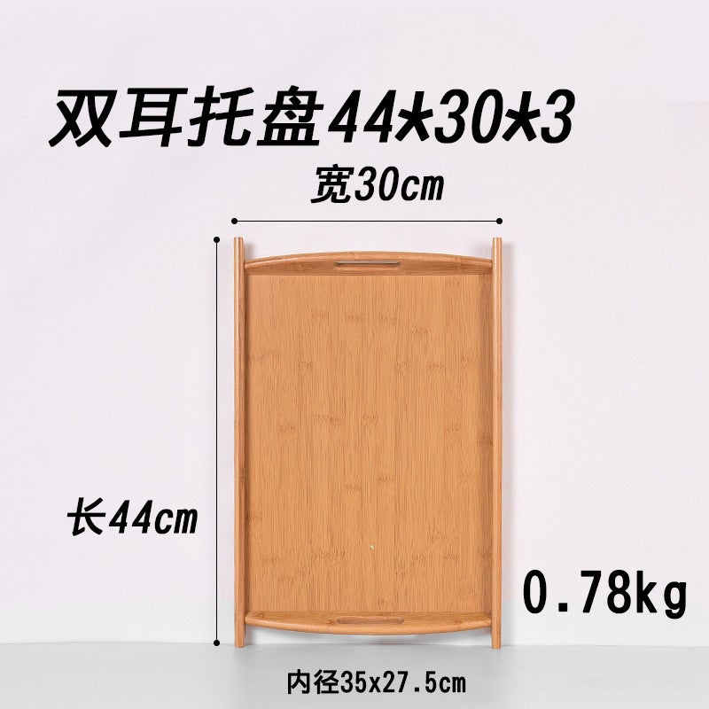 Bamboo Wooden Tray Rectangular Tea Cup With Handle El Restaurant Tray Binaural Pastry Bread Wooden Tray - Image 1