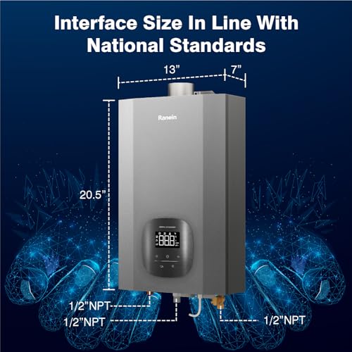 Ranein Propane Gas Tankless Water Heater with Vent Pipe, Indoor Max 4.3 GPM, 100,000 BTU Instant Hot Water Heater - Image 3