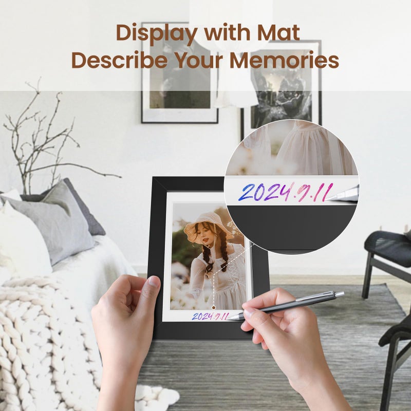Heimlove 8x10 إطارات الصور مجموعة من 3 مع حصيرة لعرض 5x7 صورة بلاستيكية إطار الصورة السوداء للملصق شهادة دبلوم ووثائق مع طاولة وجدار ديكور - Image 3