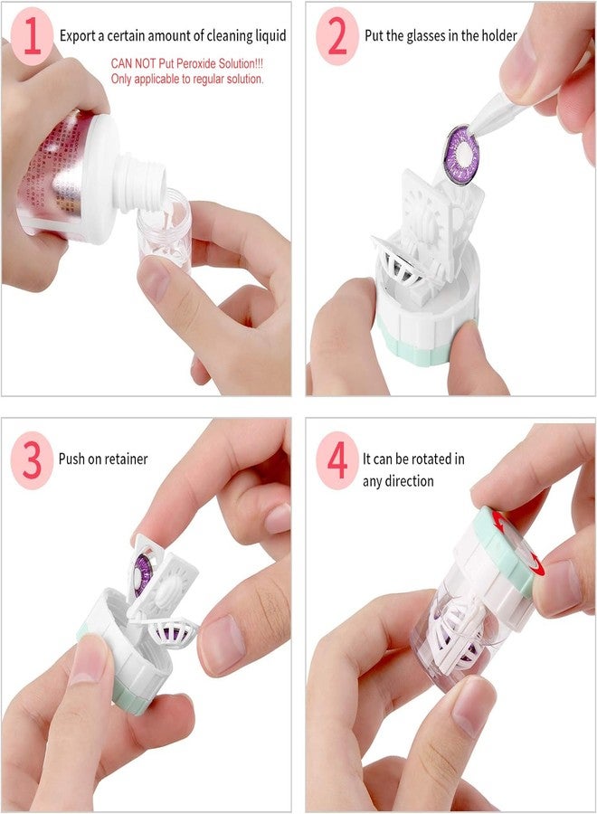Lamoutor 8Pcs Manually Contact Lens Washer Cleaner Plastic Lens Cleaner Case Random Color - Image 3