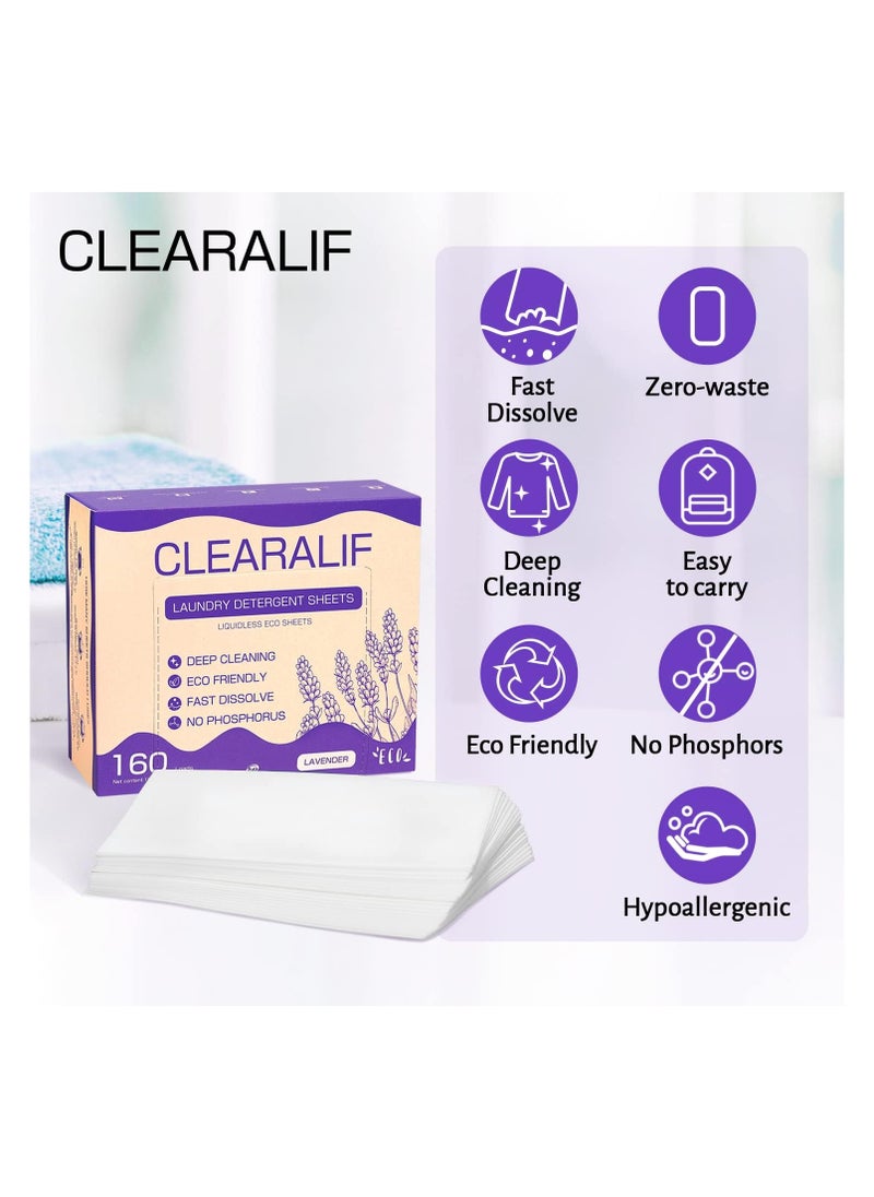 CLEARALIF Laundry Detergent Sheets Lavender 160 Loads, 80 Sheets  - Image 3