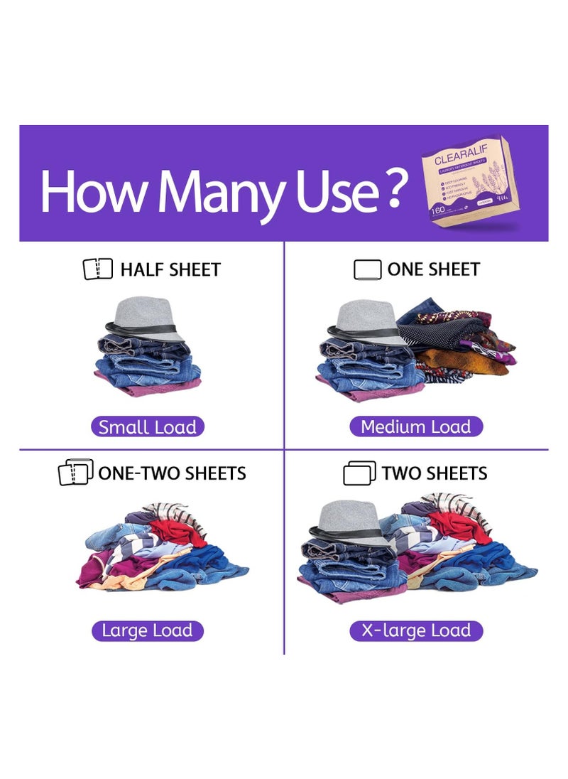 Laundry Detergent Sheets Lavender 160 Loads, 80 Sheets