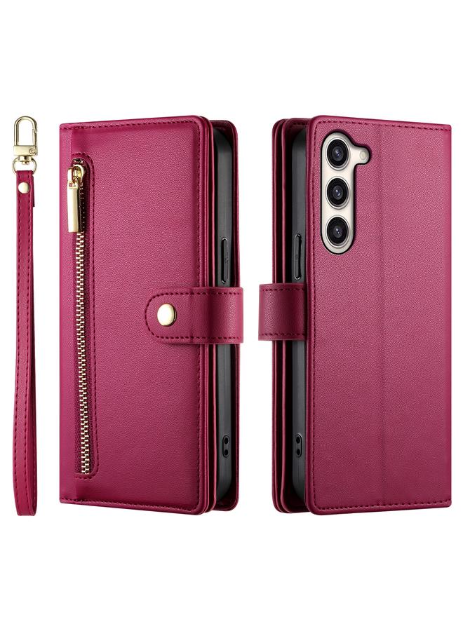 S-TOP Case For Samsung Galaxy S23+ 5G Nine Card-slot Zipper Wallet Bag Leather Phone Case - Image 2