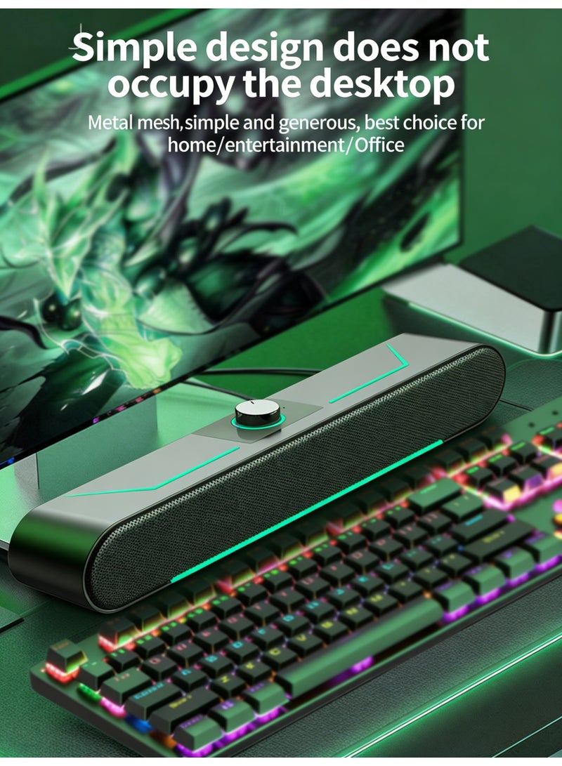 إصدار 2026 الأفضل مبيعًا لسماعة ألعاب وترفيه بتأثير صوتي RGB ديناميكي! سماعة كمبيوتر بقناتين 2.0 وواجهة USB، تقنية تعزيز جهير مزدوجة، بلوتوث لاسلكي، صوت محيطي 360 درجة - Image 5
