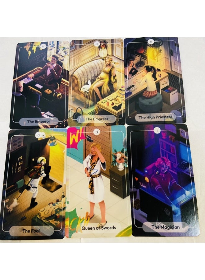 NIBEMINENT 78 Stories Tarot Cards A 79 Cards Tarot Deck English Version Fortune Prediction Divination Card Set Family Gathering Use Women Use - Image 2