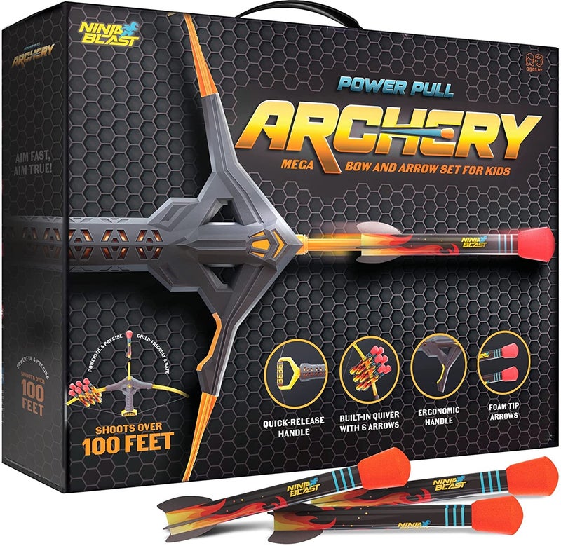 Ninja Blast Kids Bow and Arrow Archery Set - Coolest Toys for Boys Age 6, 7, 8, 9, 10, 11 & 12 Year Old Boy Gifts - Cool Boy Toys Birthday Gift - Best Outdoor Kid Sports Play Toy - Image 1