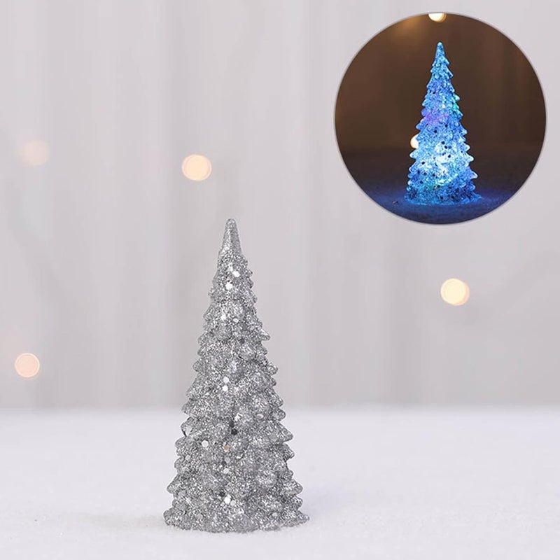 comfrt Christmas Tree Colorful LED Acrylic Night Light Christmas Decoration, Crystal Tree Night Lights Personalized Christmastree Lamp Multicolored Light Up Glitter Tabletop Figurine - Image 1