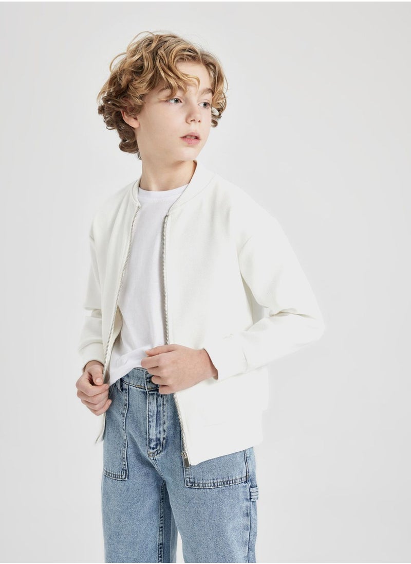 DeFacto Regular Fit Bomber Collar Cardigan  - Image 4