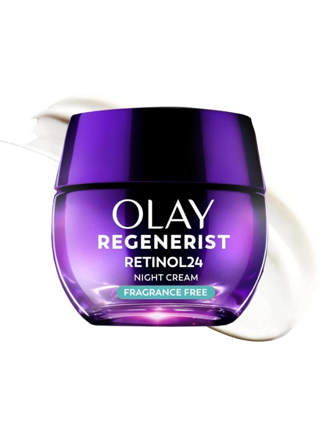 Olay Retinol Night Cream for Women, Anti-Aging Face Moisturizer, Fragrance-Free, Gift for Women, Non Greasy - Anti-Wrinkle, Hydrating Skin Care - Triple Collagen Cream, Peptide, Niacinamide, 1.7oz - Image 1