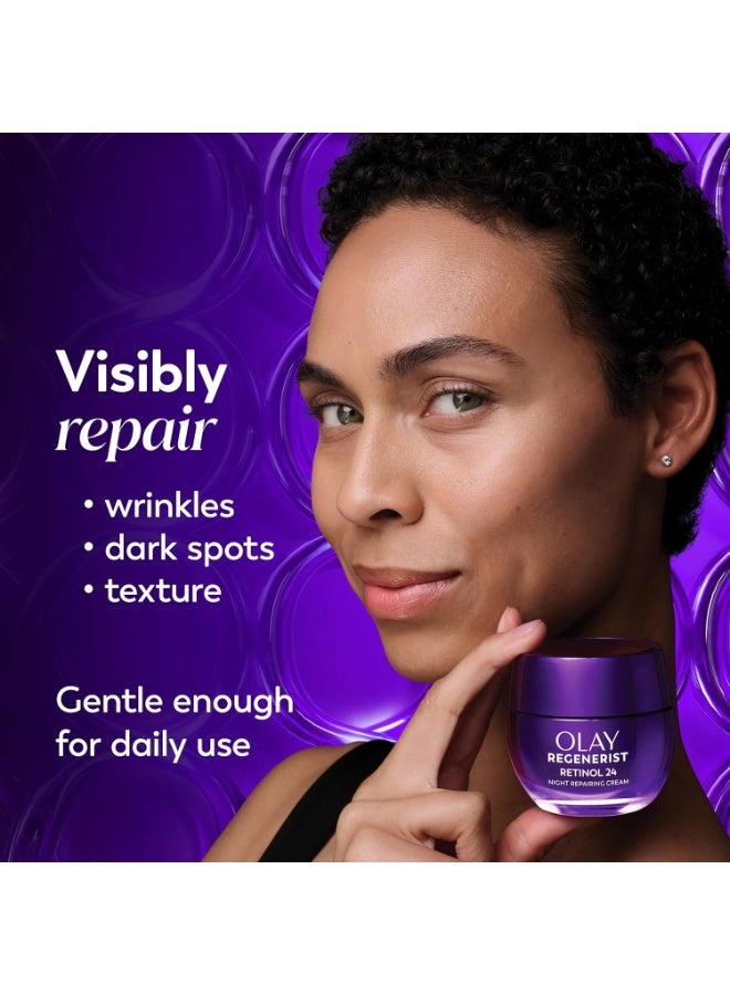 Olay Retinol Night Cream for Women, Anti-Aging Face Moisturizer, Fragrance-Free, Gift for Women, Non Greasy - Anti-Wrinkle, Hydrating Skin Care - Triple Collagen Cream, Peptide, Niacinamide, 1.7oz - Image 4