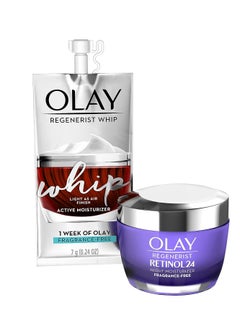 Olay Regenerist Retinol Moisturizer, Retinol 24 Night Face Cream with Niacinamide, Anti-Wrinkle Fragrance-Free 1.7 oz, Includes Olay Whip Travel Size for Dry Skin - pzsku/Z23476BAA2D88B8850B78Z/45/_/1716486038/44849ca8-178c-4d97-ab04-536e6c921f59