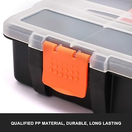 Divik Divik Hardware Parts Organizers Tool Box Removable Trays and Transparent Lid Work Tool Box Screw Bolts Nails Beads More Storage Box 1Pcs  - Image 3