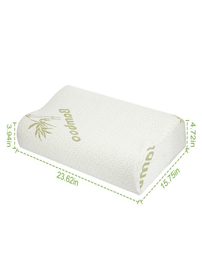 iMounTEK Bed Pillow Rayon derived from Bamboo Memory Foam Pillow, Sleep Pillow Contoured Orthopedic Pillow Soft Neck Support Breath Pillow (L) - Image 2