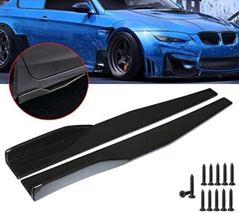 2pcs Universal Car Body Side Skirt Rocker Splitters Diffuser Winglet Wings Bumper Kit