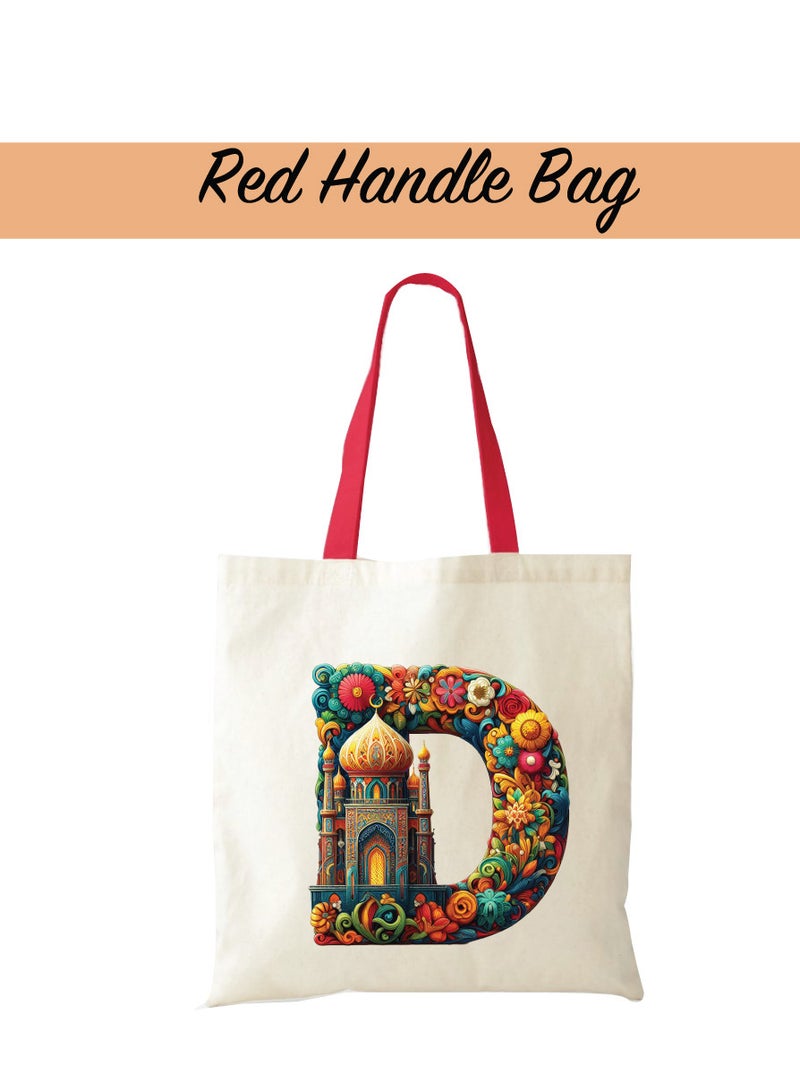 PRINTSHOP4ME Pack of 3 Initial Monogram Gift Set - Black Coffee Mug, Cosmetic Bag and Cotton Tote bag Set - Gift Set for Her - Perfect for Ramadan, School, Travel and Birthday Gift - Image 3