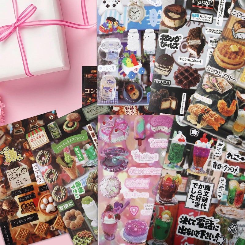 Tmtains 1300Pcs Cute Scrapbook Stickers Travel Y2k Japanese Sticker Book for Adult Kawaii Korean Stickers for Journaling Heisei Retro Aesthetic Sticker Manga Style Decor for DIY Crafts Junk Journal Gifts Tale - Image 4