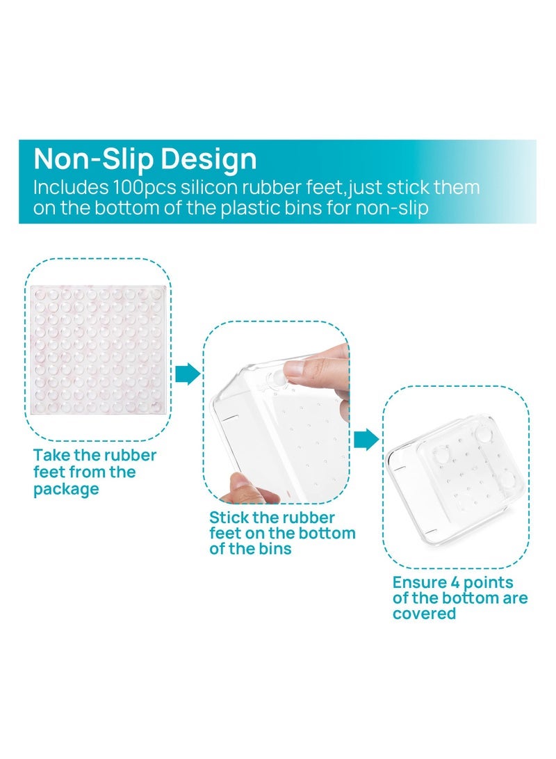 25 Pack Desk Drawer Organisers, 4 Size Plastic Drawer Storage Bins for Kitchen, Bathroom, Bedroom, Office, Utensils, Makeup, Jewelries, Gadgets (Clear) - Image 3