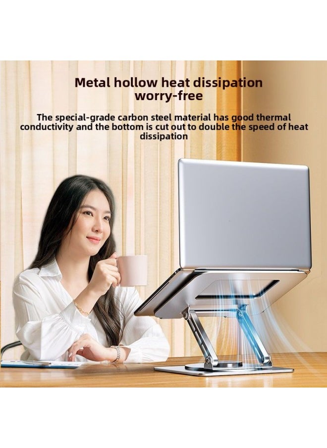 360 ° Rotating Laptop Bracket Bracket Desktop Elevator Lifting Suspended Heat Dissipation Base 360 Degree-Color:Space Gray [super Premium Edition] 720 Degree Rotation