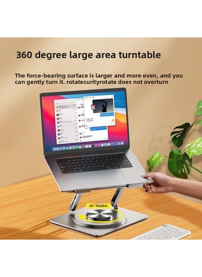 360 ° Rotating Laptop Bracket Bracket Desktop Elevator Lifting Suspended Heat Dissipation Base 360 Degree-Color:Space Gray [super Premium Edition] 720 Degree Rotation
