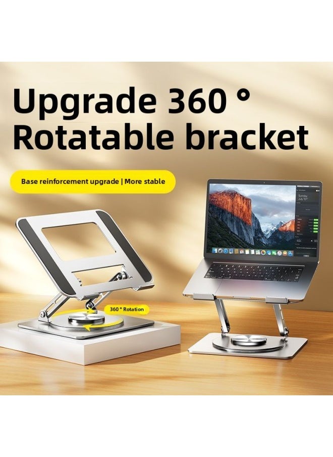 360 ° Rotating Laptop Bracket Bracket Desktop Elevator Lifting Suspended Heat Dissipation Base 360 Degree-Color:Space Gray [super Premium Edition] 720 Degree Rotation