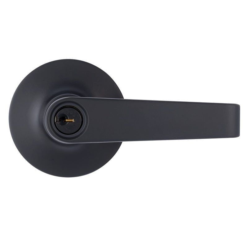 BRINKS Commercial Light Duty Keyed Door Entry Lever Matte Black Finish Meets ANSI Grade 2 Standards and is ADA Compliant
