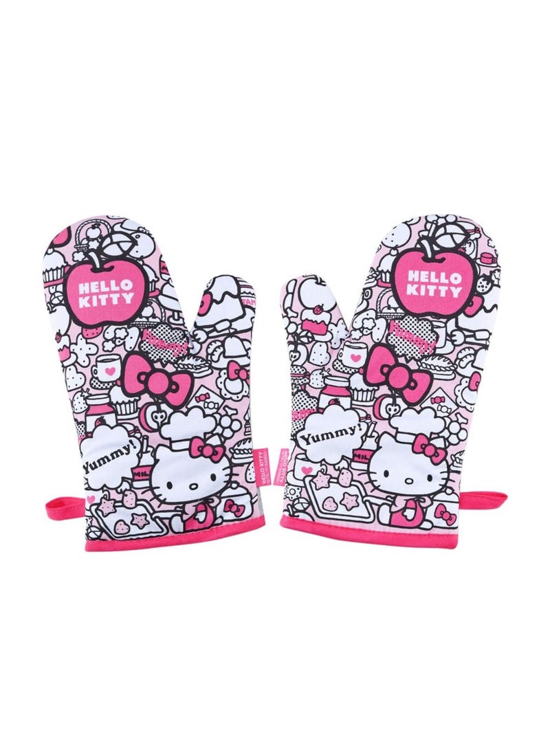 chefmade 2Pcs Hello Kitty Oven Mitts Heat Resistant Kitchen Gloves - Image 1