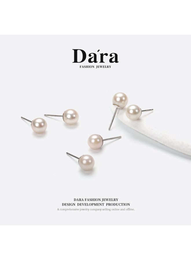 Dara Akoya Saler Pearl Stud Earrings For Women 6-7mm Gift For Girlfriend Wife Day Birthday - Image 3