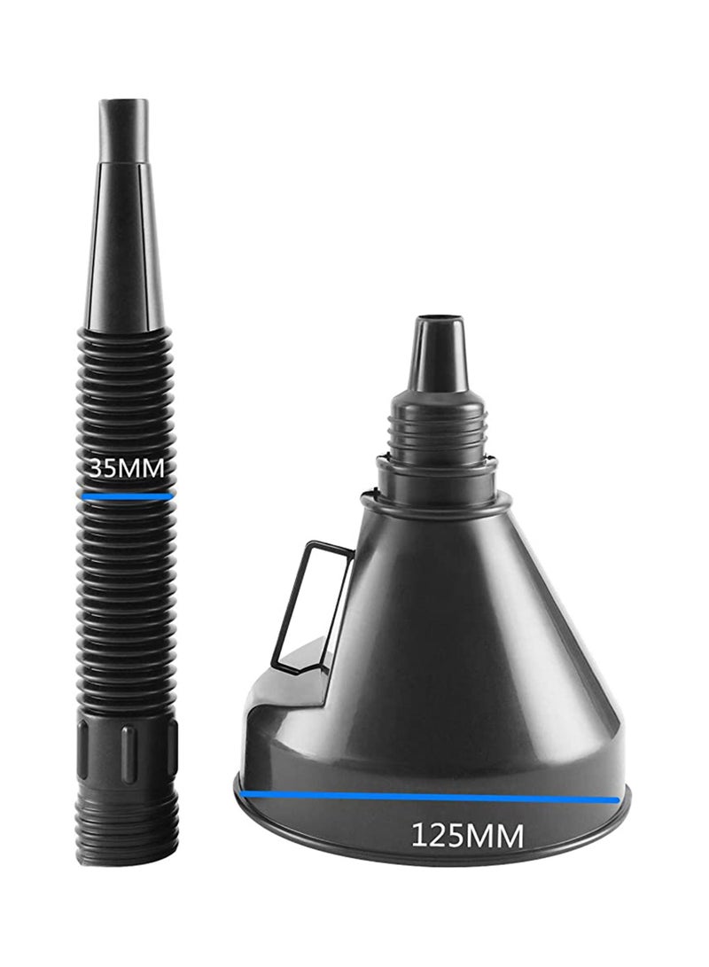 KASTWAVE Plastic Large Funnels Wide Mouth with Strainer, 2 Pcs Oil Funnel Automotive Flexible with Hose for Cars and Motorcycles, Engine Oil, Liquid, Diesel, Kerosene and Gasoline with Flexible Spout Extension  - Image 2