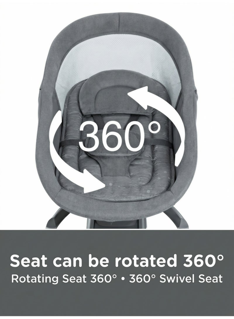 Mastela Ori Euphoria 3D Baby Swing and Rocker with Remote Control, 360° Rotation and Bluetooth – Smart Electric Cradle for Infants (6-30 lbs) - Image 4