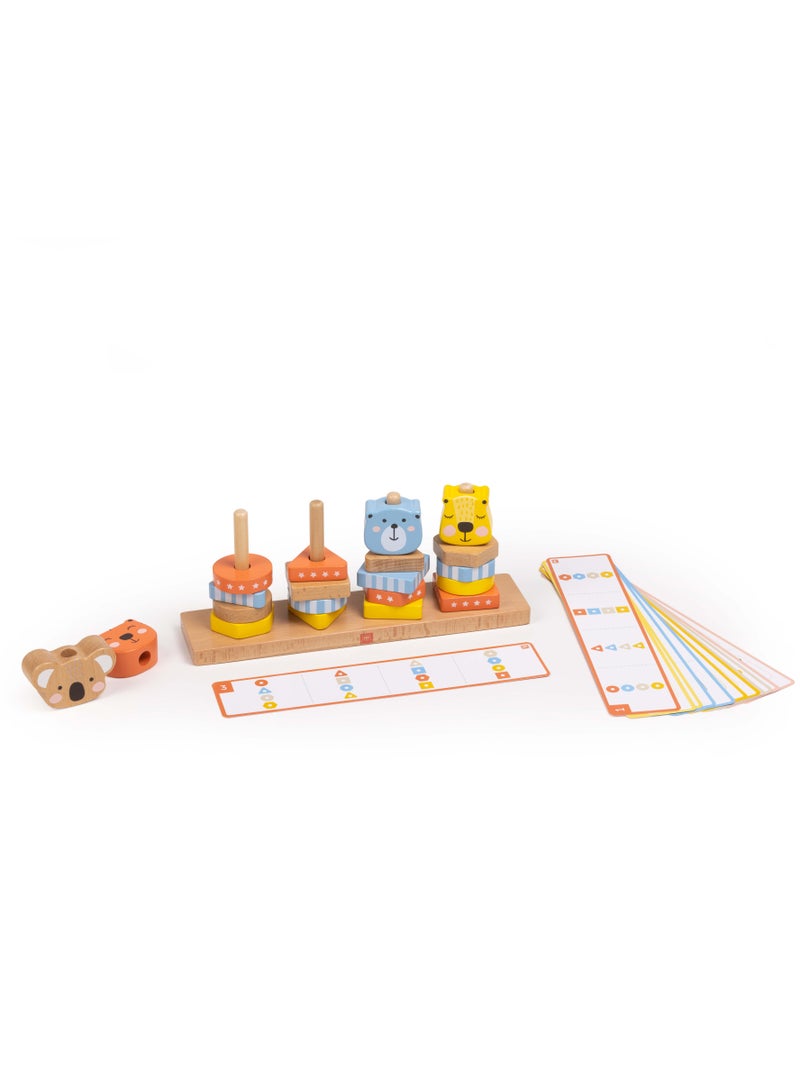 EUREKA KIDS Eurekakids Geo Animals Wooden Stacking Toy with Activity Cards| Educational Montessori Toy for Toddler and Kids | Color and Shape Recognition | For 12M+ - Image 4