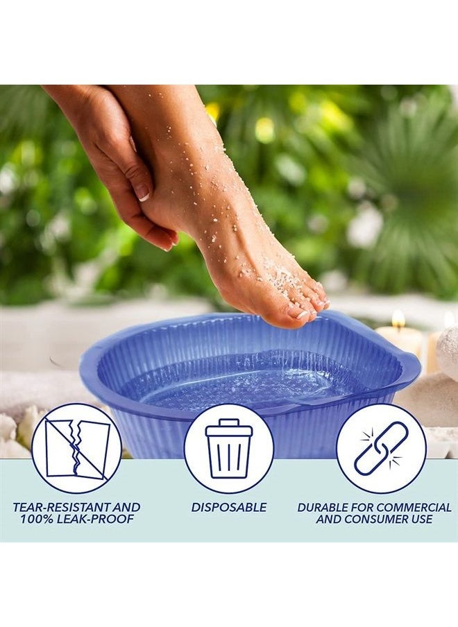 ForPro Professional Collection - ForPro Universal Pedi Bath Liners - 50% THICKER - Fit Footsie Bath Plus Foot Bath, Disposable Pedicure Foot Tub Liners for Foot Spa Basins & Foot Bath Soaks, 14.5” W x 12.5” L x 6” D, Blue, 100-Count - Image 1