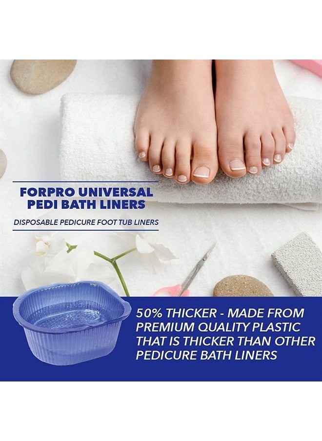 ForPro Professional Collection - ForPro Universal Pedi Bath Liners - 50% THICKER - Fit Footsie Bath Plus Foot Bath, Disposable Pedicure Foot Tub Liners for Foot Spa Basins & Foot Bath Soaks, 14.5” W x 12.5” L x 6” D, Blue, 100-Count - Image 1