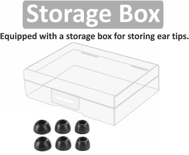 JNSA Memory Foam Ear Tips Noise Canceling Foam Tip Compatible with JBL Vibe 200TWS / Tune 130NC TWS/Free X/Live 300TWS,No Silicone Eartips Pain, Fit in Charging Case, 3 Pairs (S/M/L, Black) 214b3 - Image 3