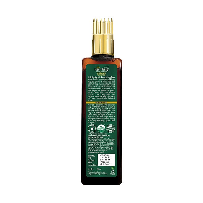 Kesh King Scalp and Hair Expert Onion Oil with Curry Leaves 200Ml - Image 2
