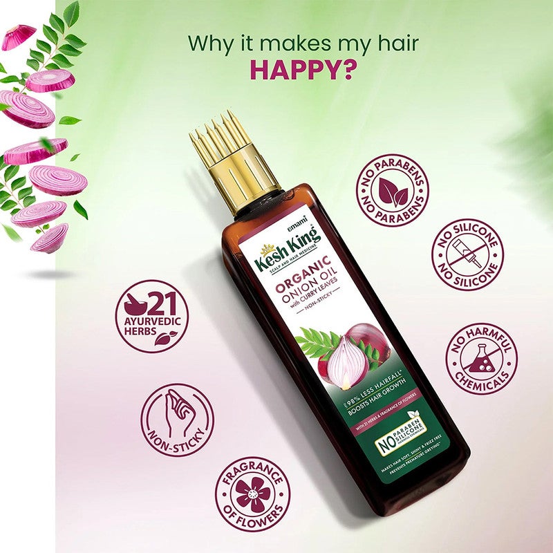 Kesh King Scalp and Hair Expert Onion Oil with Curry Leaves 200Ml - Image 5