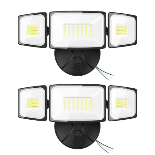 Onforu أضواء الفيضانات الخارجية من أونفورو 2 حزمة 75 واط، 7000 لومن إضاءة LED، مع تحكم عبر المفتاح، مصباح خارجي مقاوم للماء IP65 مع 3 رؤوس قابلة للتعديل، ضوء أمان 6500 كلفن للمرآب والفناء - Image 1