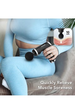 SONASHI 6 in 1 Massage Gun – with Heat Deep Tissue Muscle | Massage Gun for full body with 6 Detachable Heads | Battery-Powered Handheld Massager with 6 Speeds | 3-6 Hours of Continuous Working SGM-666 Black  - Image 5