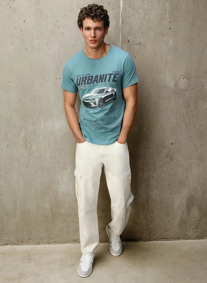 HIGH STAR Men Regular Motoracer Graphic Printed F1 Cotton T-shirt