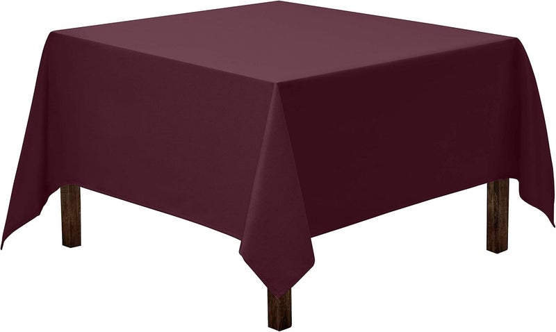 Gee Di Moda Eggplant Square Tablecloth - 70 x 70 Inch, Heavy Duty, Wrinkle Resistant, Machine Washable, Ideal for Buffet Table, Holiday Party, Dinner, Wedding & Baby Shower - Image 2