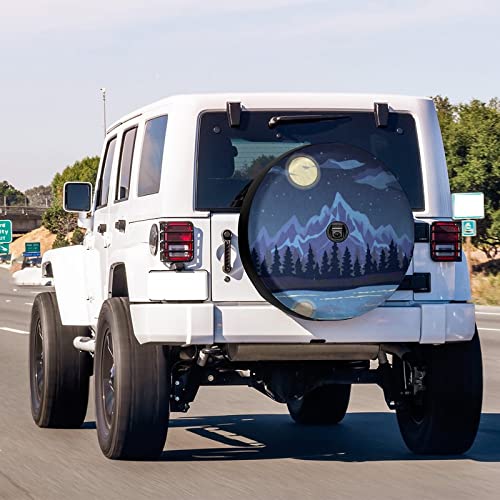 Delerain Spare Tire Cover with Backup Camera Hole Mountain Night Wheel Covers Waterproof Dust-Proof UV Sun Universal Fit for Trailer RV SUV Truck (17 Inch for Diameter 31"-33") - Image 2