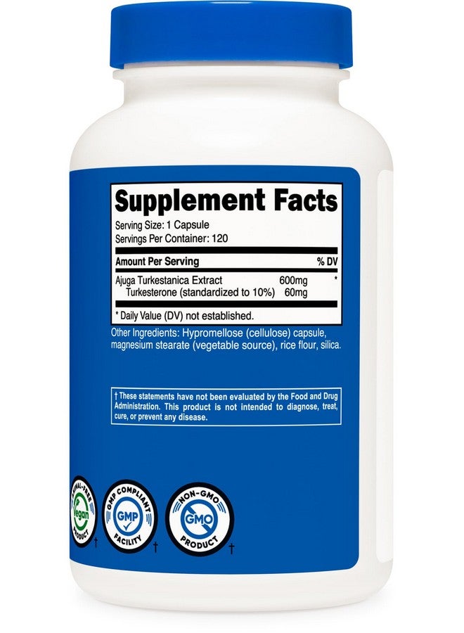 Nutricost Turkesterone Dietary Supplement 600mg, 120 Capsules - Vegetarian, Non-GMO & Gluten Free - Image 4