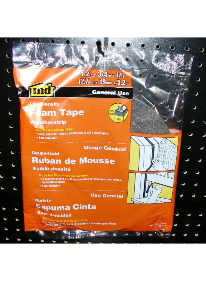 M-D Building Products 2113 Low Density Foam Tape, 1/2-by-3/4-Inch by 17 Feet, Gray - Image 5