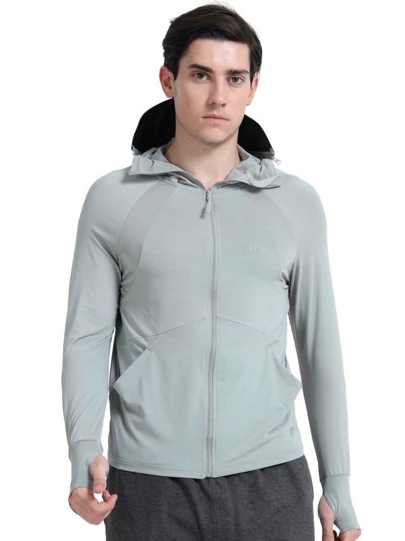 FABSPORTS Men's Nylon Standard Length UV Protection Sun Screen Jacket, Sun Protection Clothing, Lightweight with UPF 50+ for Outdoors, Green, Medium - Image 1