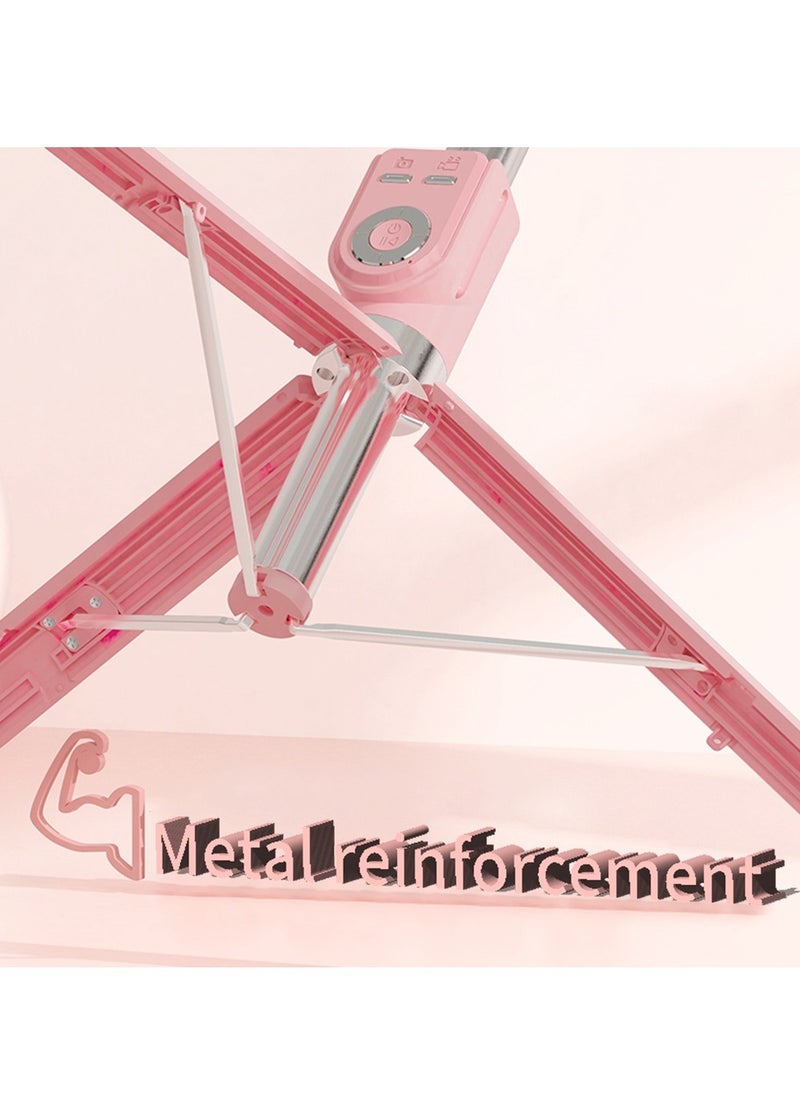 Generic - Extendable Selfie Stick with Bluetooth Wireless Remote, Pink, 1.3 Meters - Image 1