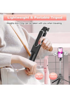 Generic Extendable Selfie Stick with Bluetooth Wireless Remote, Pink, 1.3 Meters  - Image 5